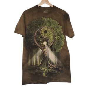 The Mountain T Shirt Ying Yang Tree Tie Die Michael McGloin 2011 Art Unisex M